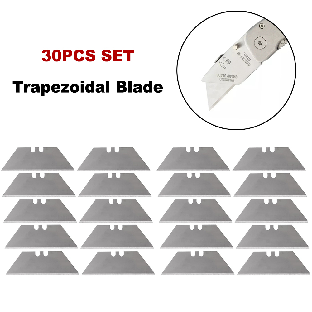 30Pcs Trapez Klinge Multi Funktionale Carbon Stahl Klinge Ersatz DIY Kunst Handwerk Cutter Werkzeug Klinge Hand Werkzeuge