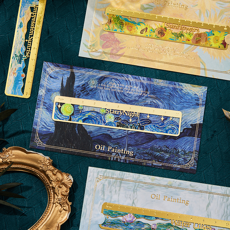 1 pc ヴィンテージ絵画金属中空しおりクリエイティブブロンズ定規しおり本の愛好家の読者のための最高のギフト文具