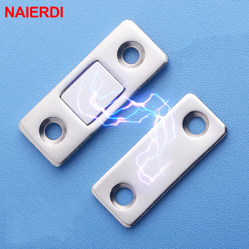 NAIERDI 2 Cái/bộ Từ Tủ Bắt Nam Châm Cửa Dừng Lại Ẩn Có Vít Cho Tủ Quần Áo Tủ Đồ Nội Thất Phần Cứng