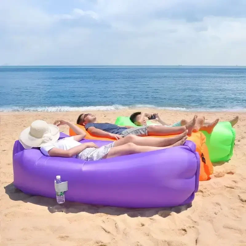Outdoor Air Lazy Inflatable โซฟาแบบพกพาโซฟา Air ถุงนอนอาหารกลางวันที่นอนเทศกาลดนตรีคอนเสิร์ต Recliner