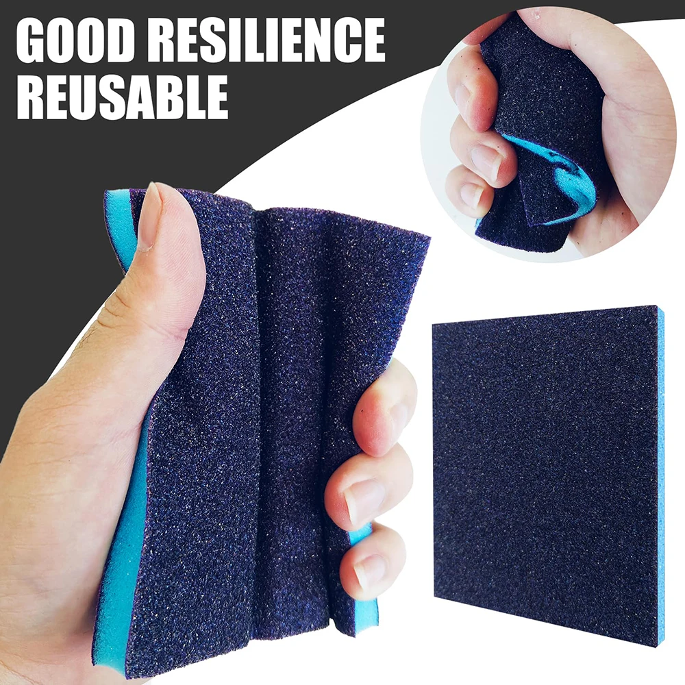 Juego de 6 esponjas de lijado de grano grueso medio fino 60-320-bloques de lijado en seco y húmedo reutilizables lavables para muebles de vidrio, Metal y madera