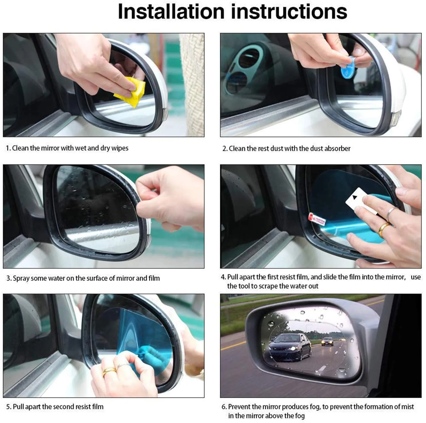 2 uds película impermeable para coche espejo retrovisor de coche protector a prueba de lluvia antiniebla película impermeable membrana accesorios adhesivos para coche