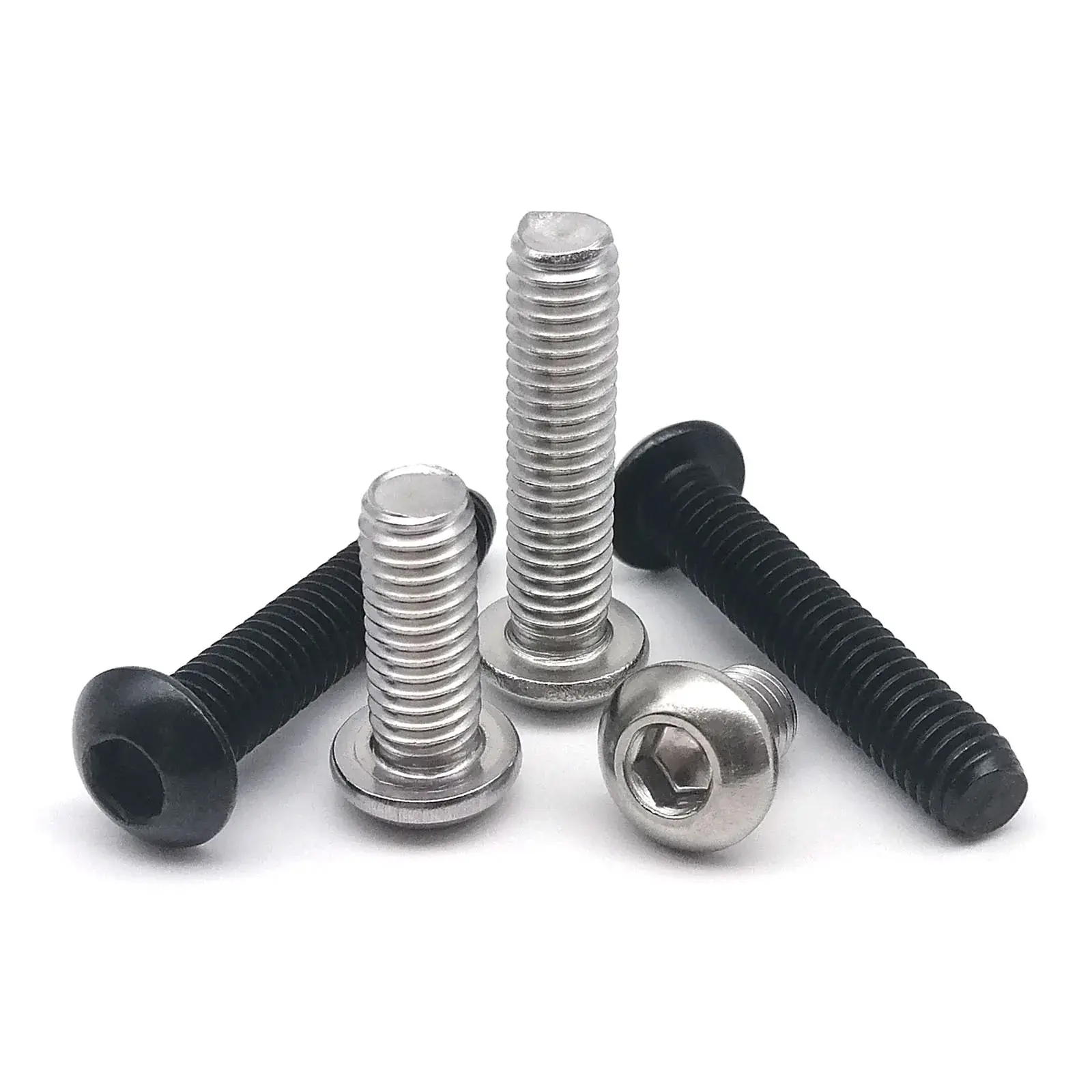 Tornillo de cabeza hexagonal M3 de 50 piezas, Perno Allen de acero inoxidable de 304 A2-70, acero de grado 10,9, ISO7380