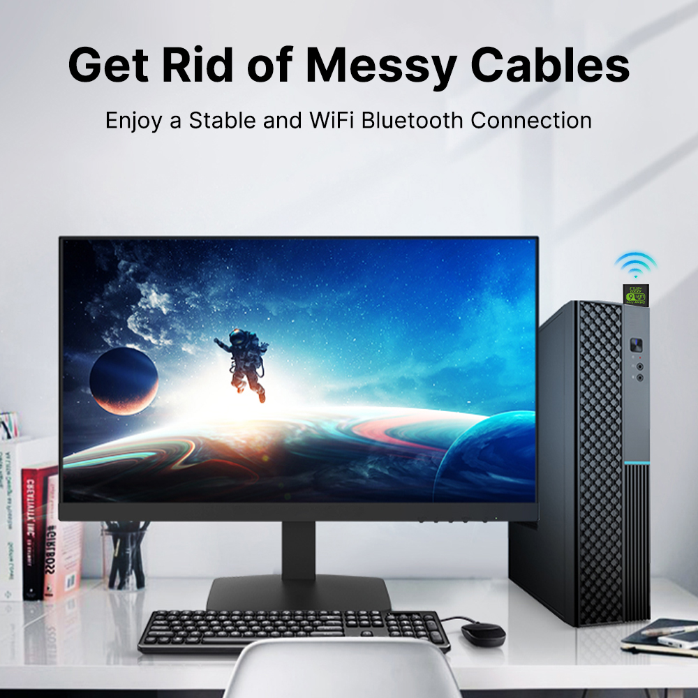 WiFi 6 AX900 บลูทูธ 5.3 WiFi USB อะแดปเตอร์ไร้สาย Dual Band 2.4G และ 5GHz Wi-Fi เสาอากาศ USB สําหรับ PC/แล็ปท็อป win10/11 ไดร์เวอร์ฟรี