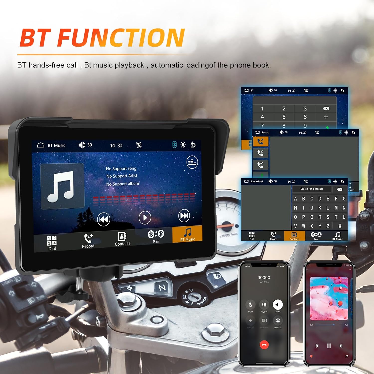 5/7 Polegada portátil carplay motocicleta dvr reprodutor multimídia navegação gps sem fio android auto tela à prova dwaterproof água moto monitor