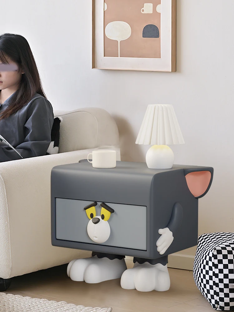 Cartoon Tom Cat Creative Drawer Children's Bedside Table Bedside Storage Cabinet Narrow Bar Stool at Home Entrance