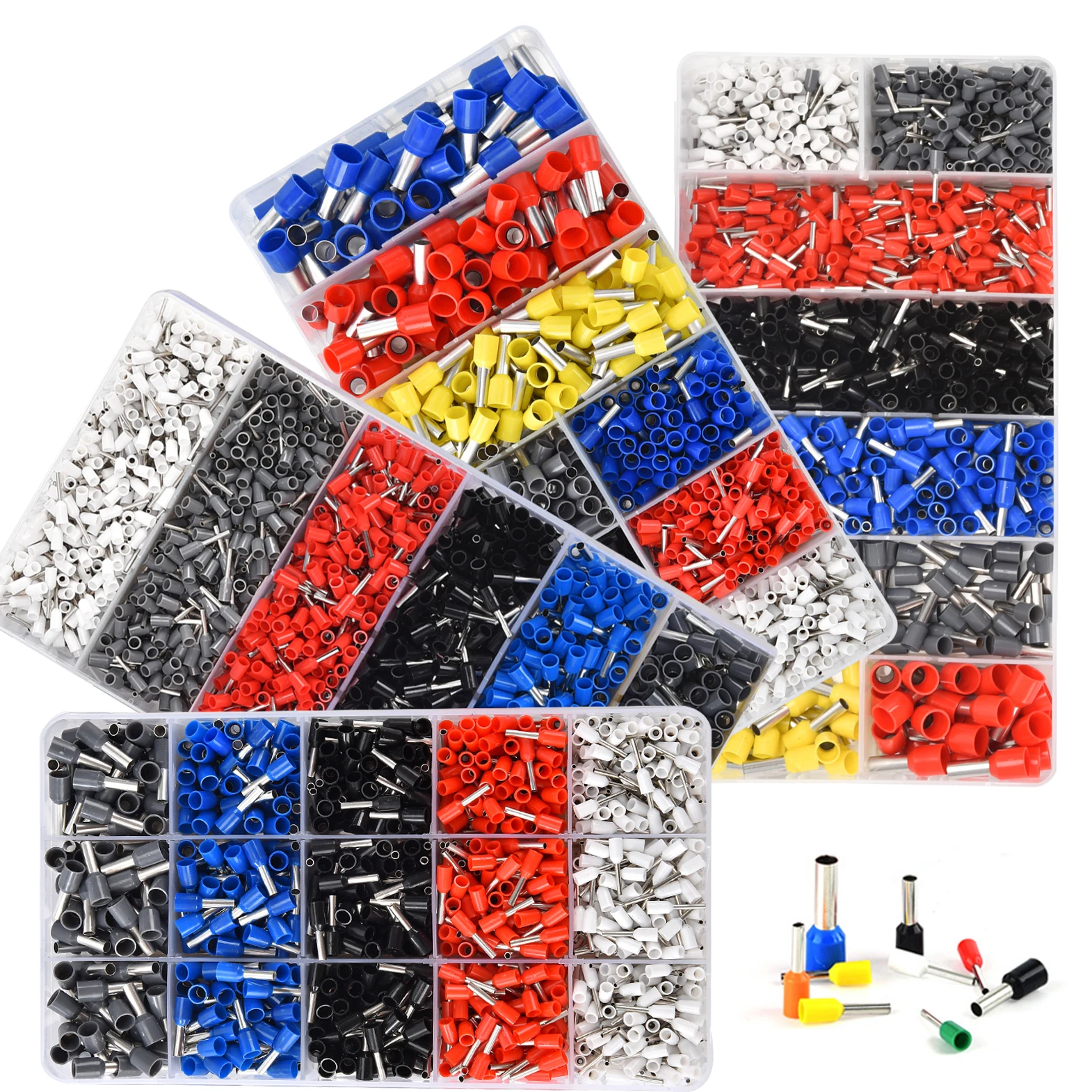 300-2000 pcs Durable Wire Connect Insulated Connector Crimp Terminator Cold Pressed Insulated Termina