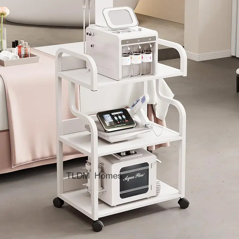 Carrito de hierro para tatuaje, mueble de madera para pedicura de pestañas, acero inoxidable, transparente, pequeño, Spa, tocador de maquillaje