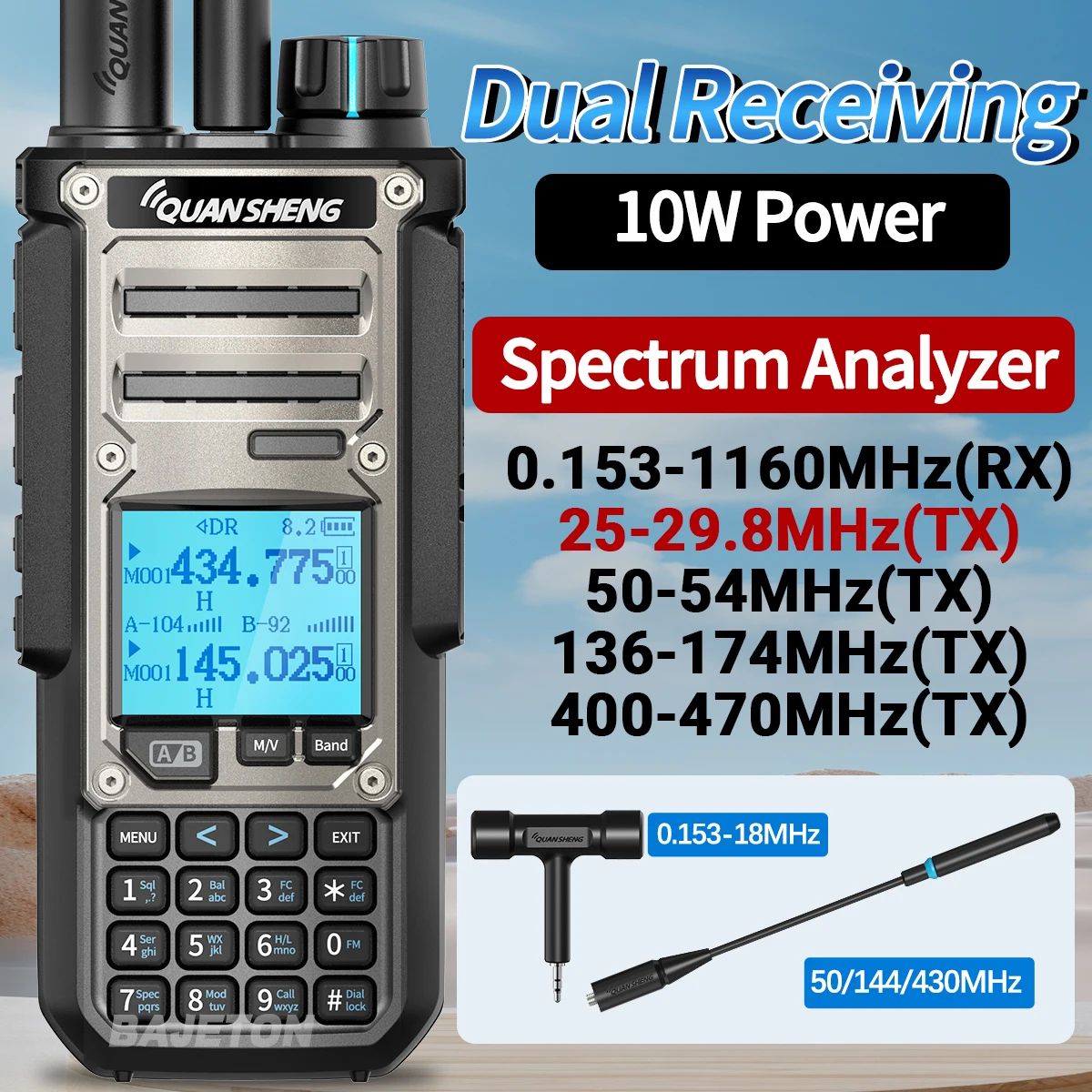 Quansheng TK11 8 Walkie Talkie Radio dwukierunkowe Przenośny transceiver dalekiego zasięgu 10W Ham Amateur CB Odbiornik krótkofalowy NOAA TK11 5
