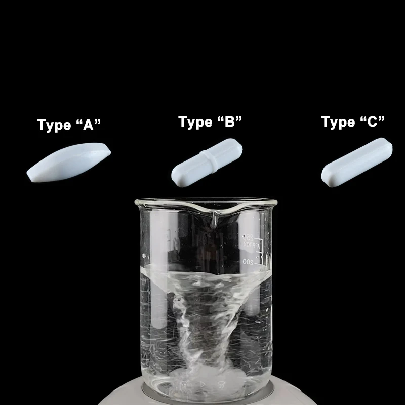 PTFE 磁気ミキサー撹拌バー耐食性プレーンスピンバー生物学的スターラー撹拌バーロッド化学研究、5 個