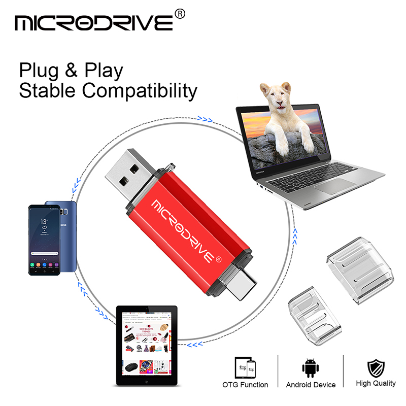Clé USB Pendrive Type C OTG 128GB 64GB 32GB 16GB 8GB 4GB clé USB 2.0 clé USB haute vitesse pour appareil type-c