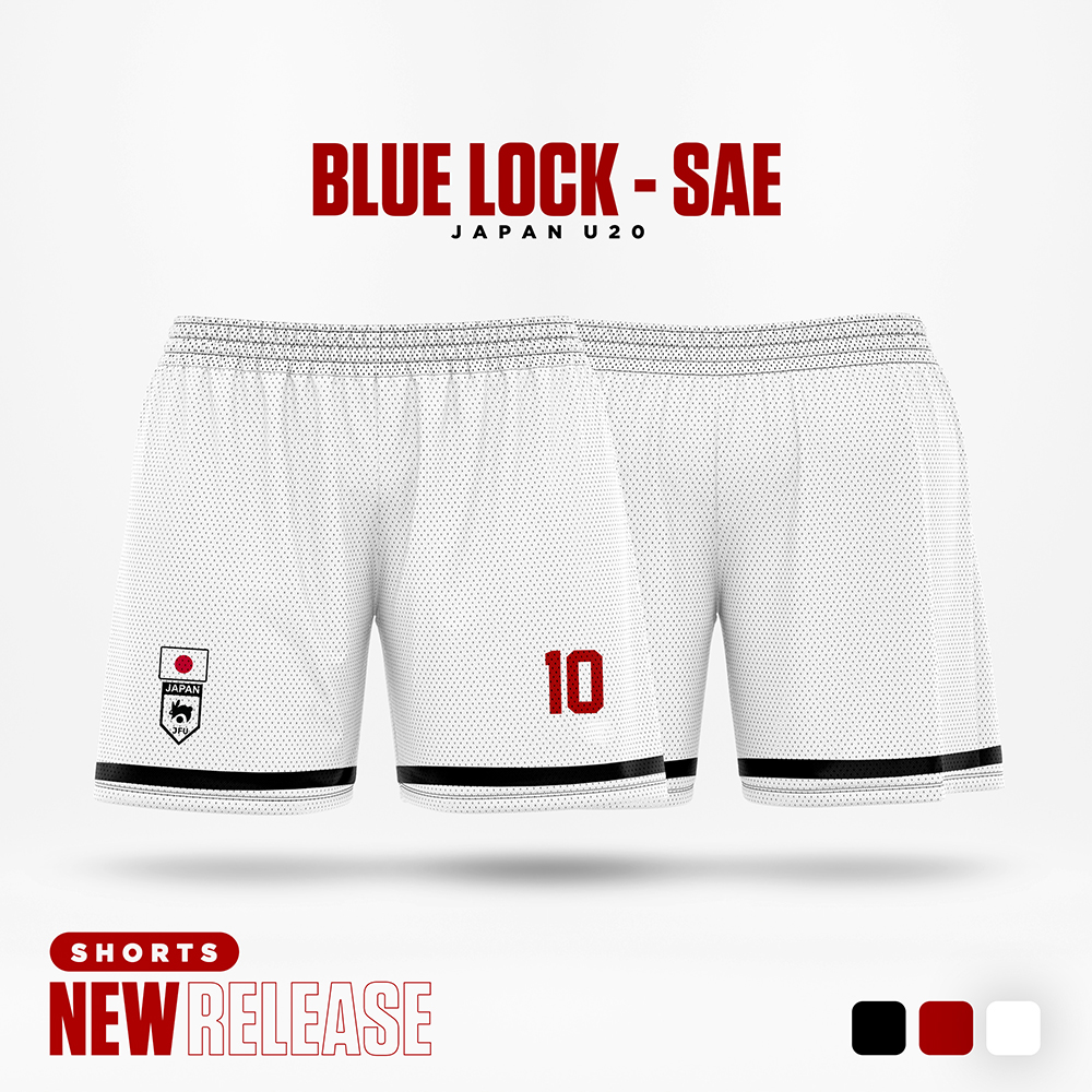 Blue Lock Japón U20 blanco dibujos animados Anime Jersey hombres pantalones cortos verano 2024 nueva moda mujeres pantalones cortos deporte niños inferior