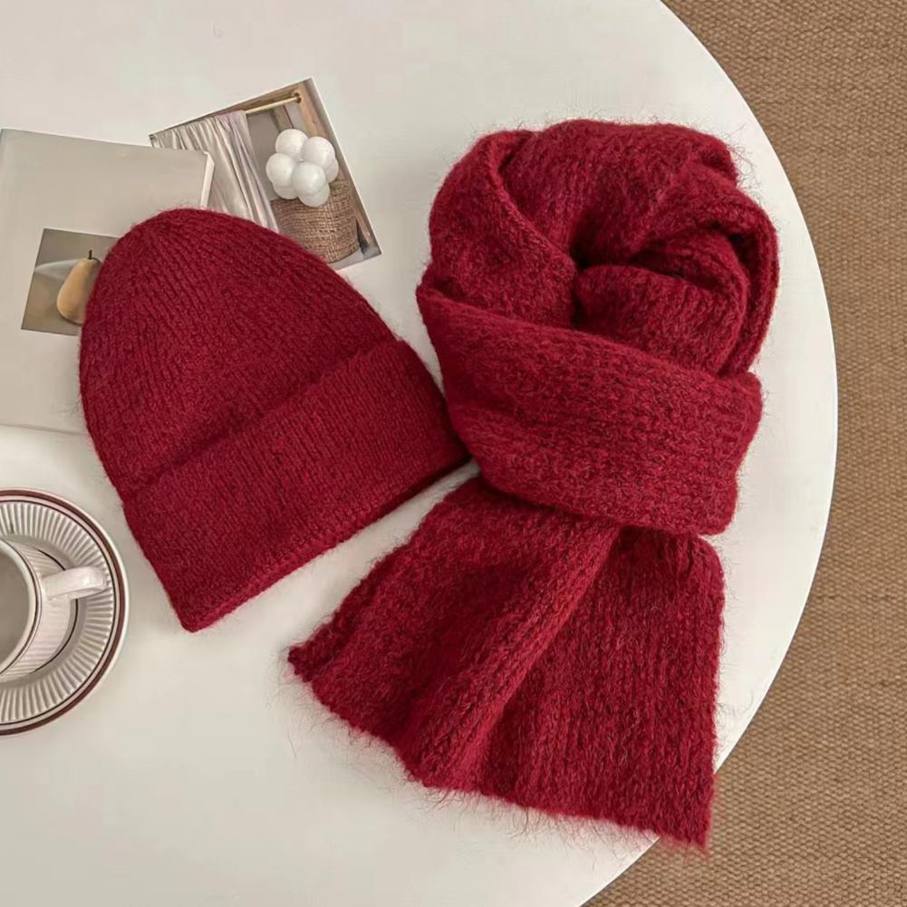 Conjunto de gorro y bufanda con forro térmico, diseño de doble capa, bufanda larga tejida, conjunto de gorro, ropa deportiva Unisex para invierno y exteriores, 2 uds.