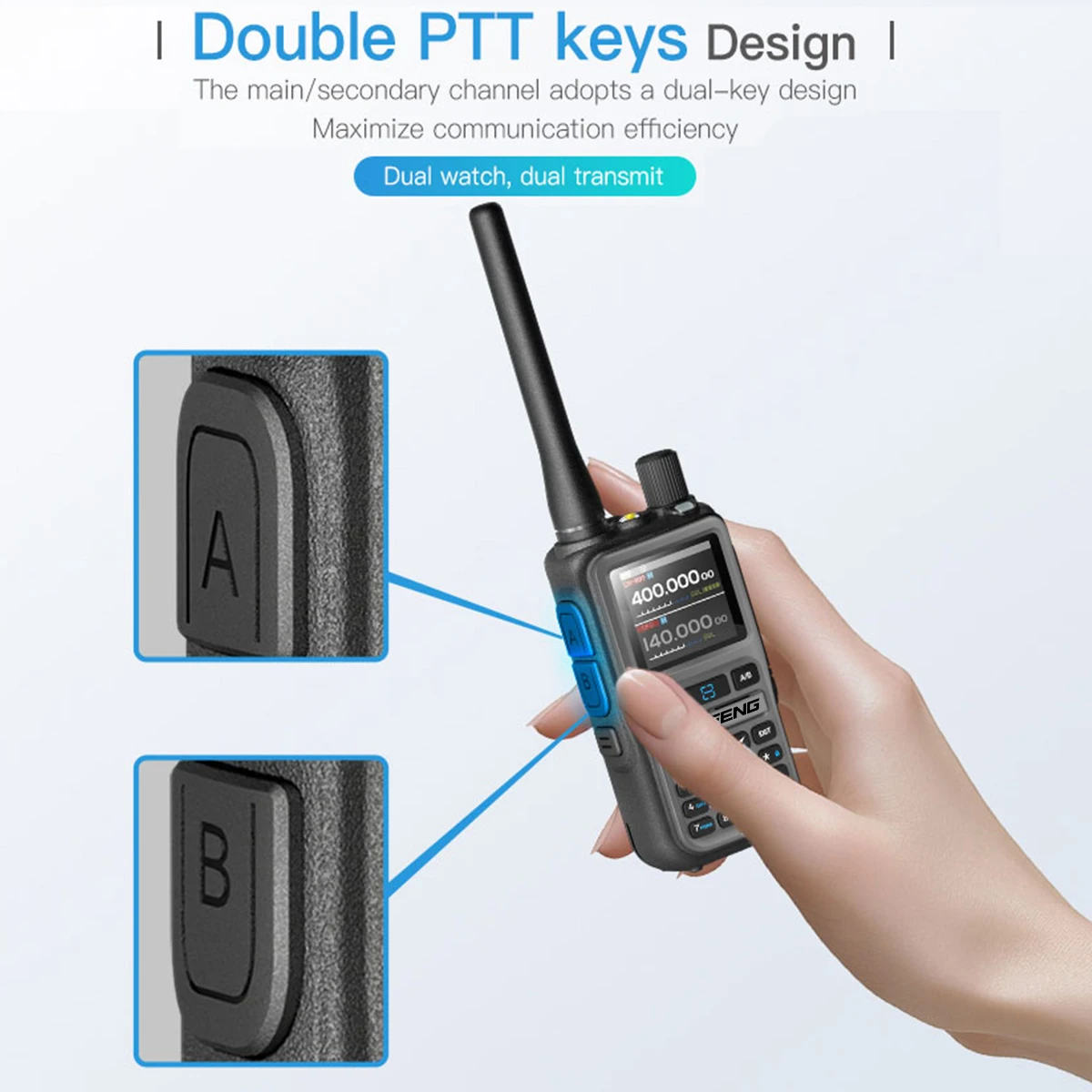 BAOFENG Mini Walkie Talkie UV-5R Multi Band Wireless Bluetooth Programming Frequency 999CH Portable Ham Radio with Flashlight
