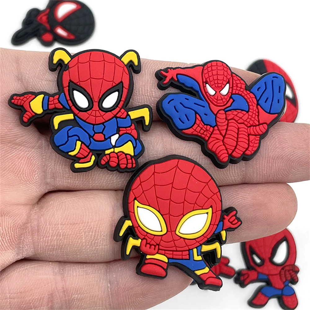 13 個スパイダーマンスパイダーマン靴チャーム漫画スーパーヒーロー靴アクセサリー宣言 DIY サンダルキッズギフトビーチバッグ装飾