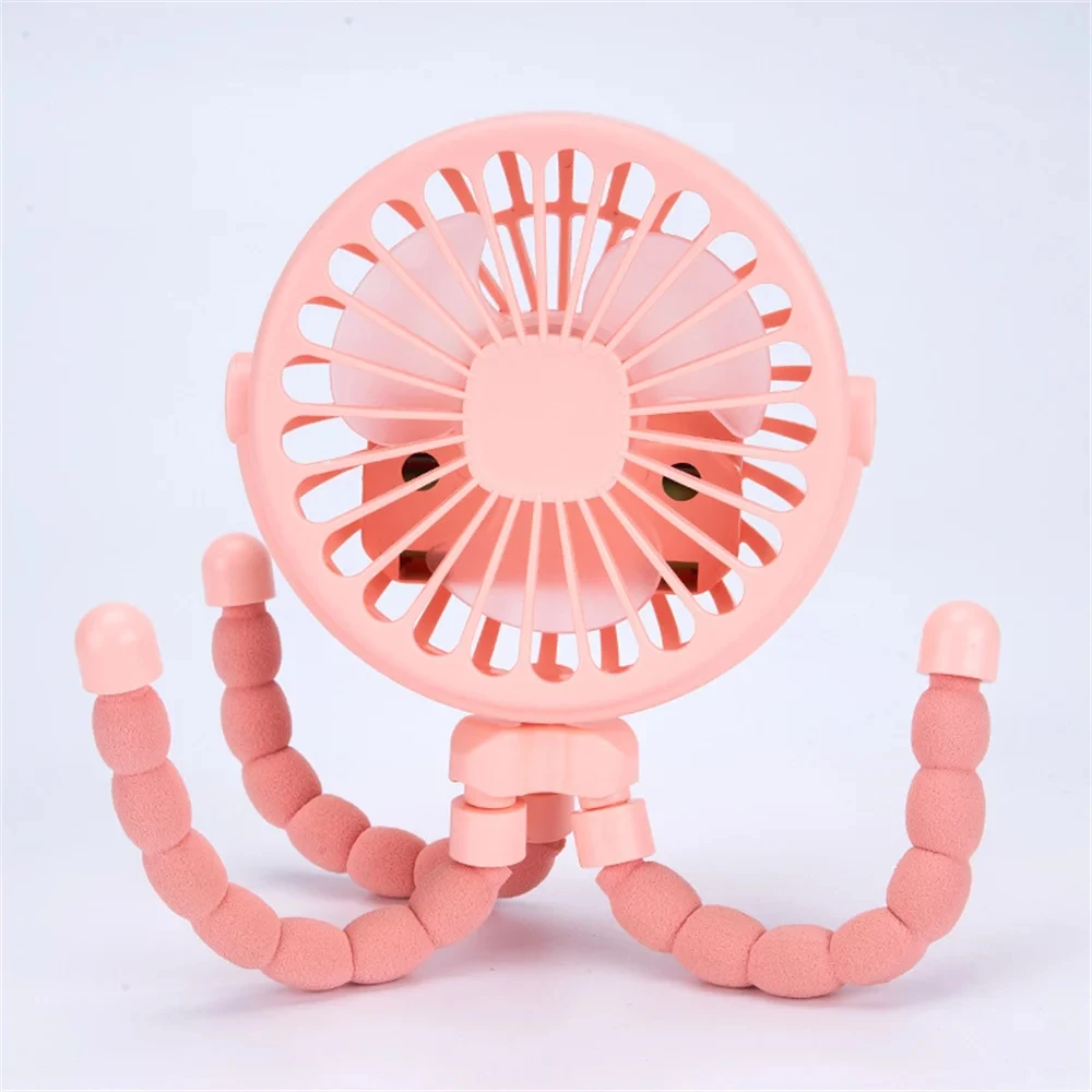 Tragbarer oszillierender Kinderwagen-Ventilator, Mini-Handventilator für persönliche Autositze, Baby-Ventilator mit flexiblem Stativ, zum Aufstecken, USB, batteriebetrieben