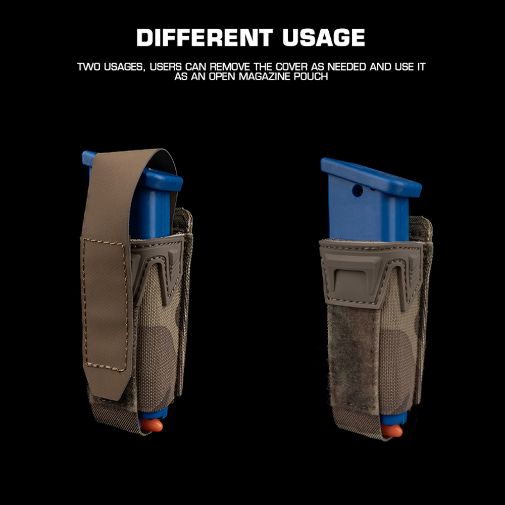 9MM Airsoft Mag Pouch Agilit Style Pistol Magazine Pouch With Protective Cover Plate Quick Release MOLLE Tactical Belts Gear