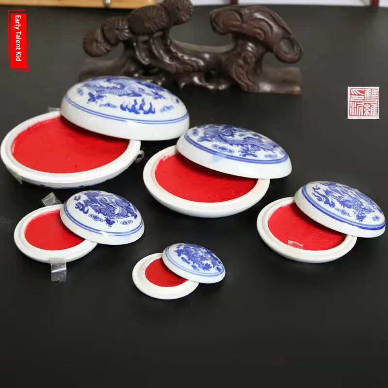6/7cm Calligraphy and Printing Mud Authentic Chinese Painting Copybooks Calligraphy Seal Ancient Style Red Cinnabar Printing Oil