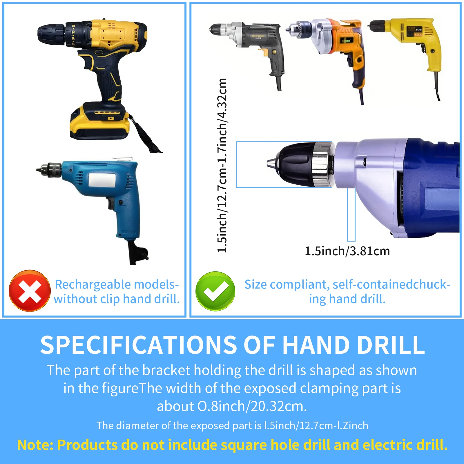 Square Hole Drill Bit Adapter Power Tool Accessory for Drill Machines Woodworking Hole Saw Mortising Chisel Drill Bit Set
