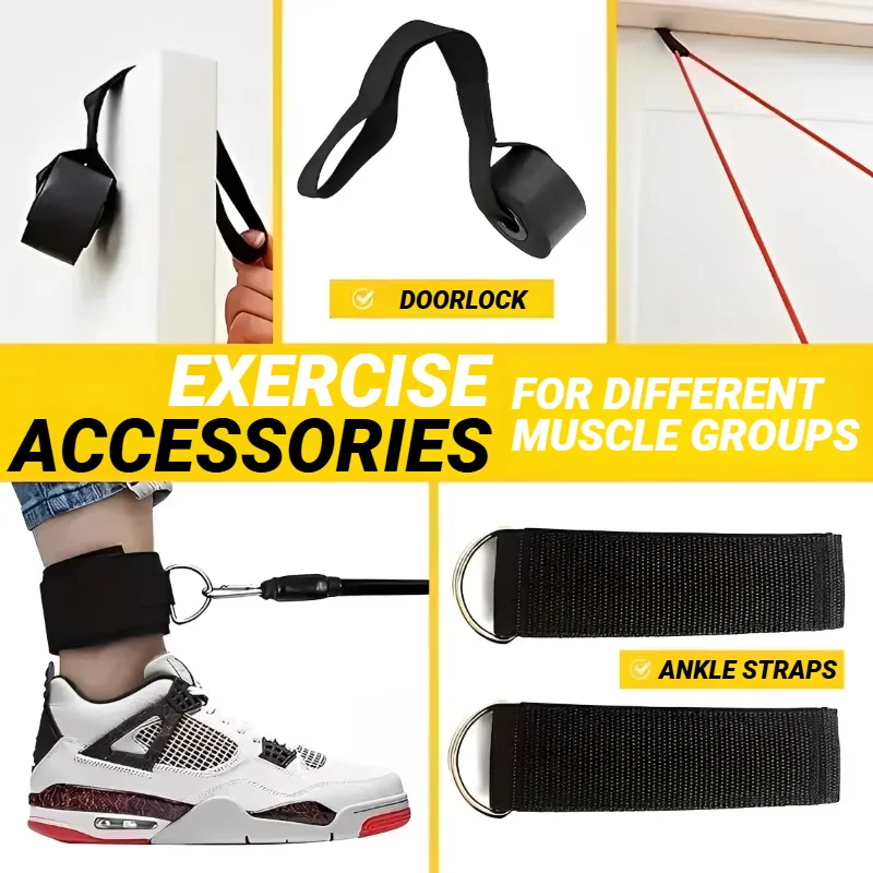 11 stks/set Trekkoord Weerstandsbanden Draagbare Fitnessapparatuur Enkelband Borst Expander Elastische Oefenband