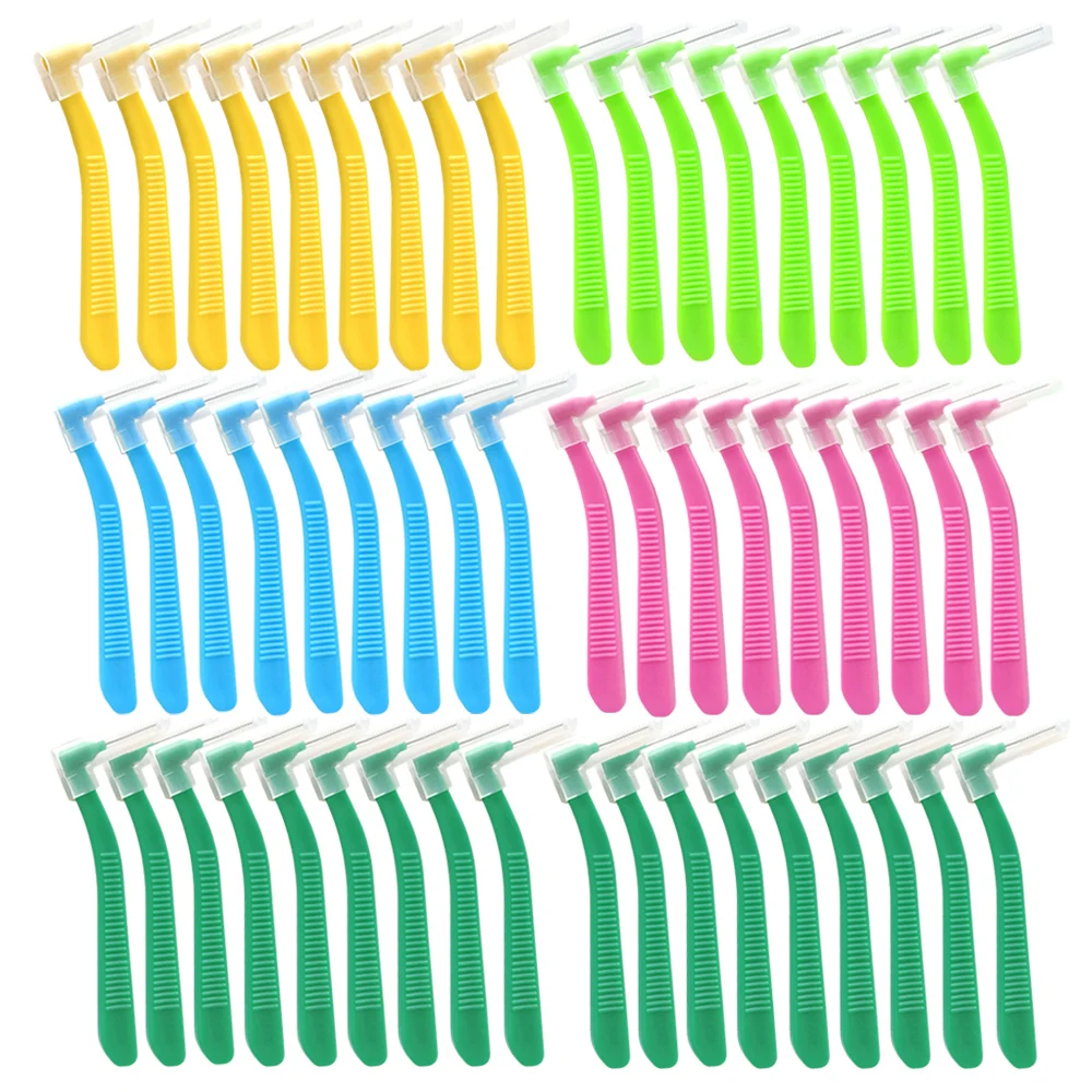 20 ชิ้น 0.6-1.2 มิลลิเมตร L shapeInterdental แปรงกล่องจัดฟันทันตกรรมเครื่องมือทําความสะอาดฟันไม้จิ้มฟันสุขอนามัยช่องปากทันตกรรม flosser