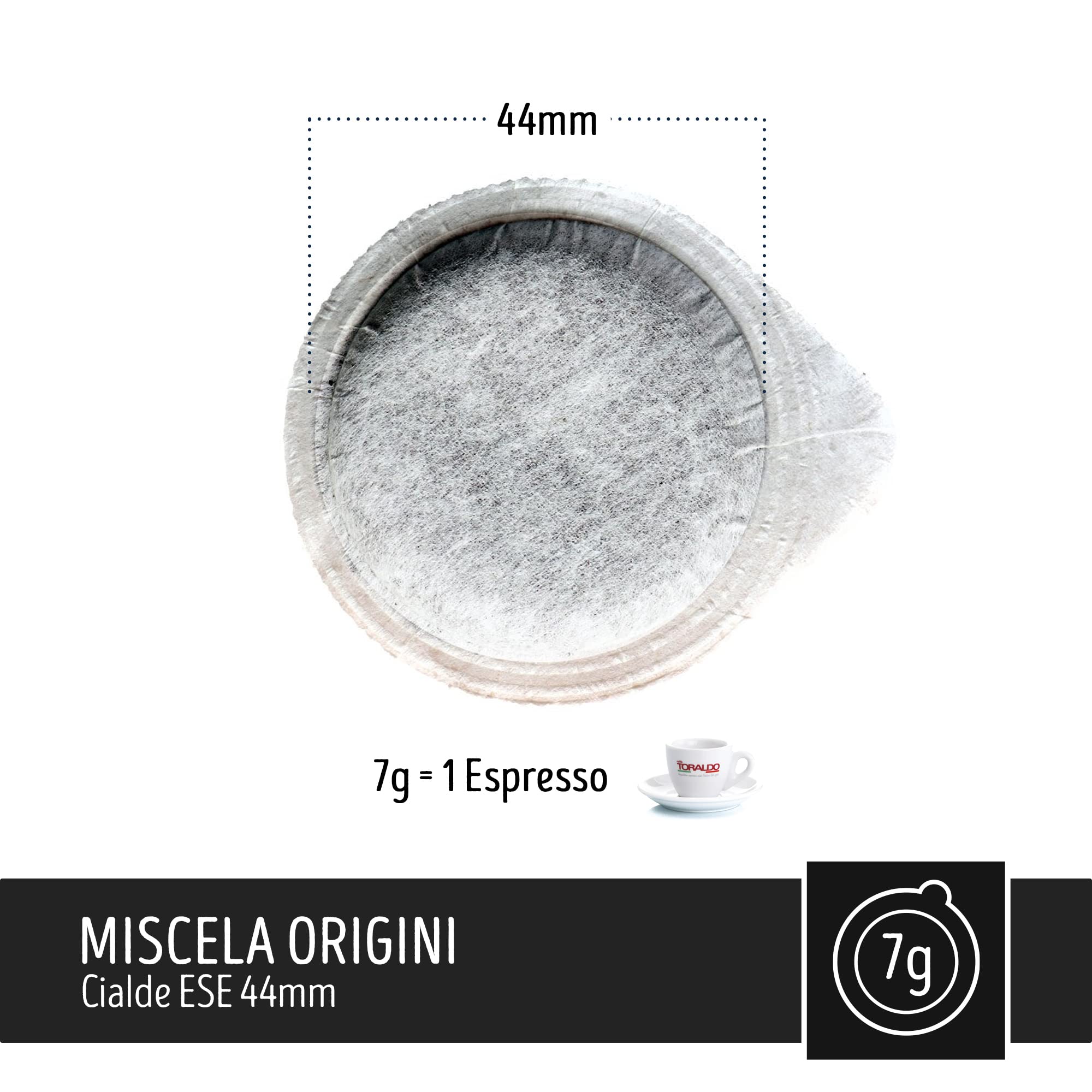 Koffie Toraldo Origins Blend Caffes ESE 44mm (150 stuks)