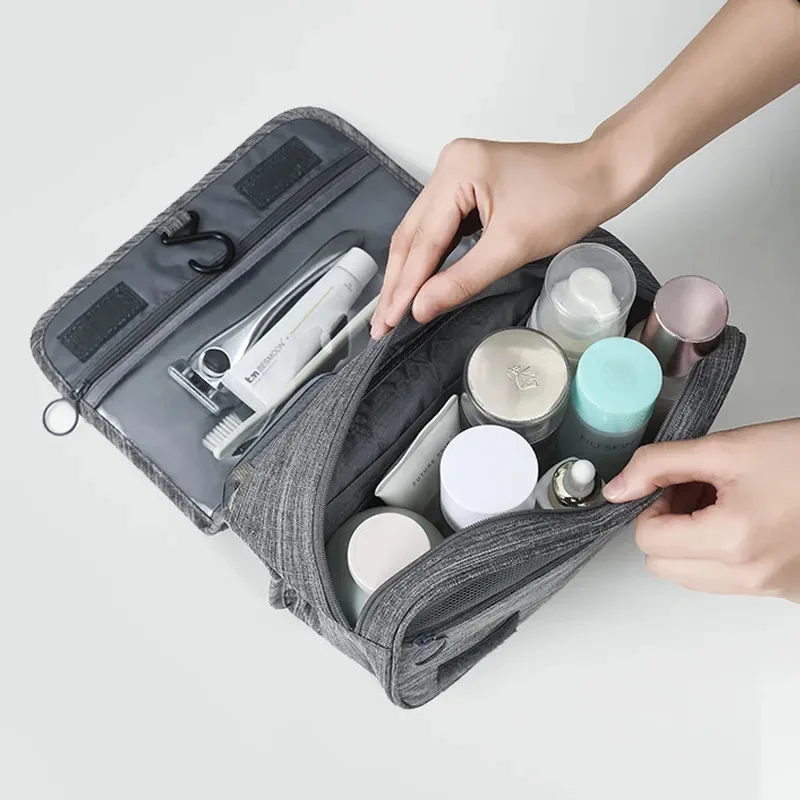 Borsa portaoggetti portatile da uomo d'affari in tessuto Oxford Articoli da toeletta Organizzatore Borsa per cosmetici da donna Custodia da viaggio sospesa impermeabile