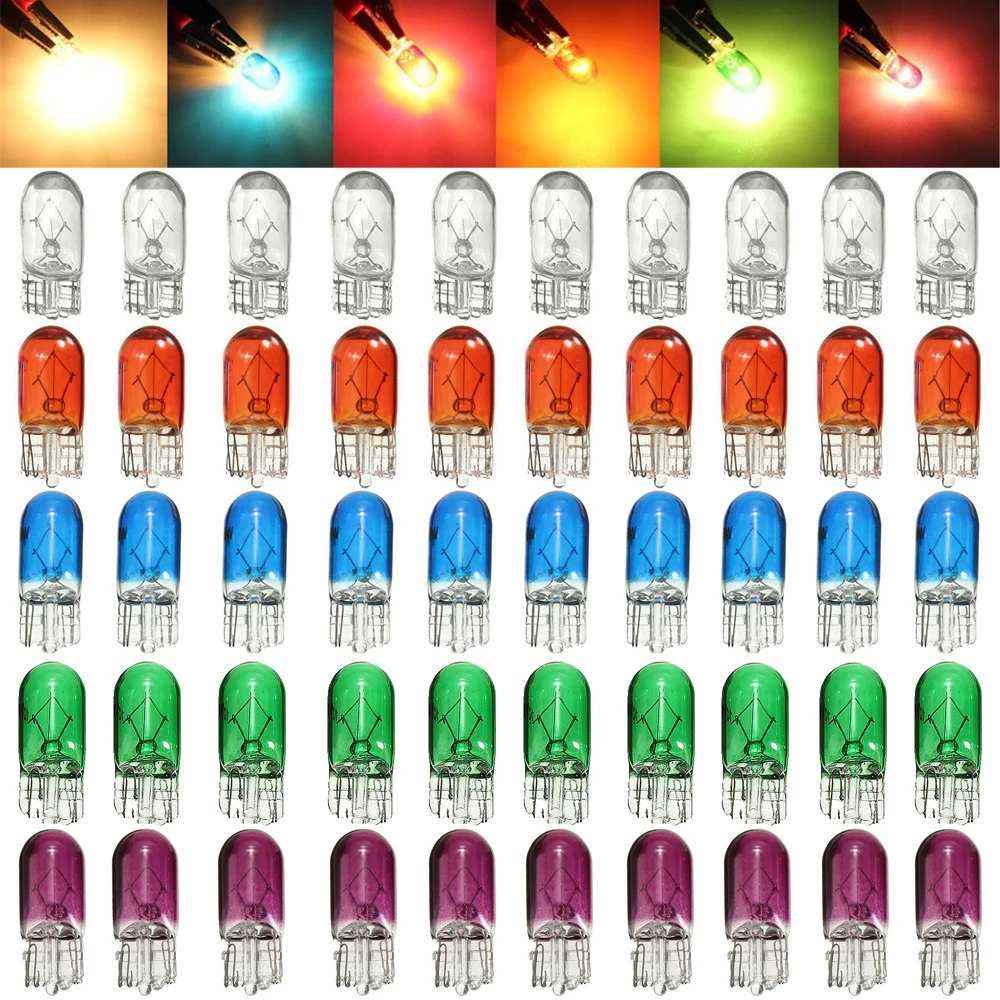 10 Uds coche T10 halógeno 3W 194 158 cuñas 12V lámpara de coche bombillas blancas instrumento luz luces de lectura accesorios de lámpara de liquidación