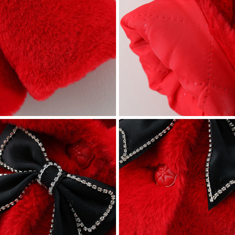 2025 Nuova giacca invernale per vestiti per bambina Moda Natale Principessa Mantello Autunno caldo pelliccia sintetica Cappotto per ragazze Peluche Capispalla per bambini