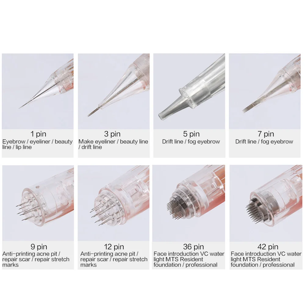 Screw Microneedling Cartridge DermaPen 10pcs Professional Dermapen Mesotherapy Needle MTS Microneedle Drag Nano Cartridge Bbglow