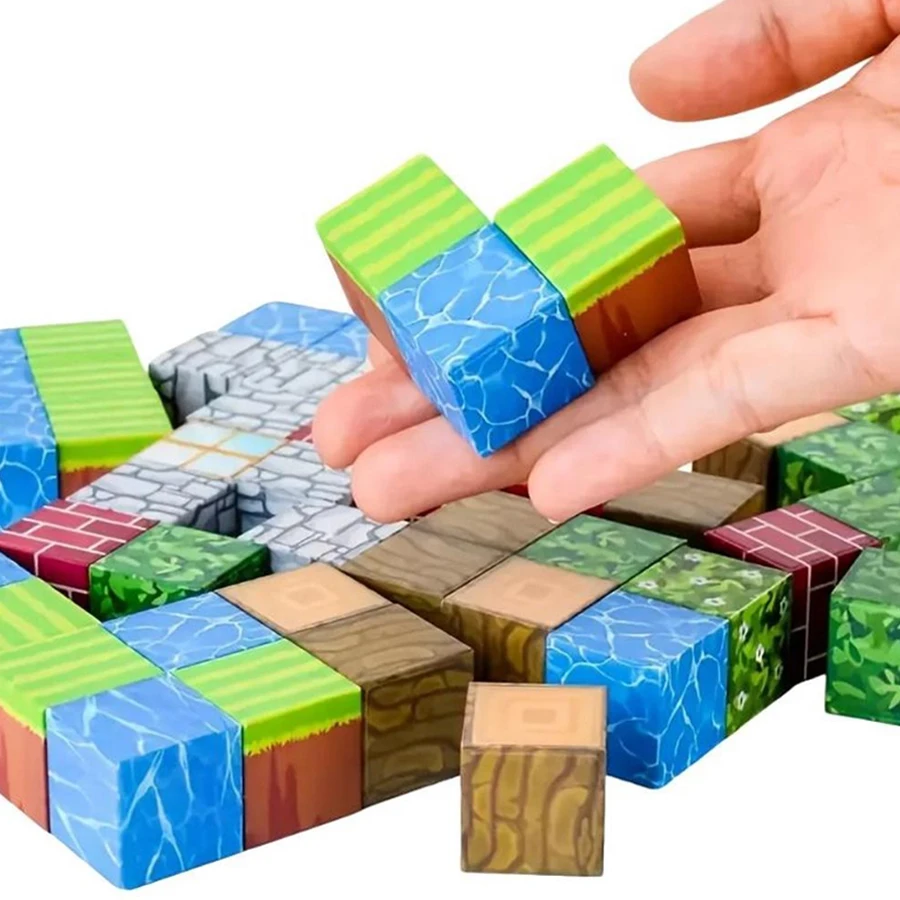 Magnetic building blocks toy building blocks full set of children's DIY assembly toy building blocks table building games June 1