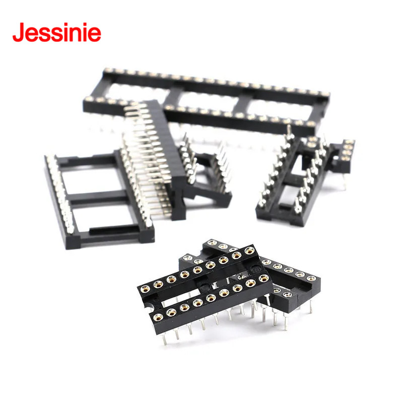 10PCS IC Socket Round Square Hole DIP 6 8 14 16 18 20 24 28 40 Pin Connector IC Seat Wide Narrow 6P/8P/14P/16P/18P/20P/24P/28P