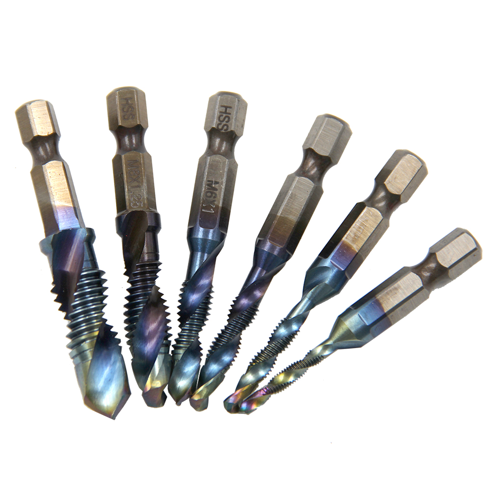 Multi functional HSS drilling tapping integrated spiral tap hand-held electric drill tap tool chamfer machine composite tap