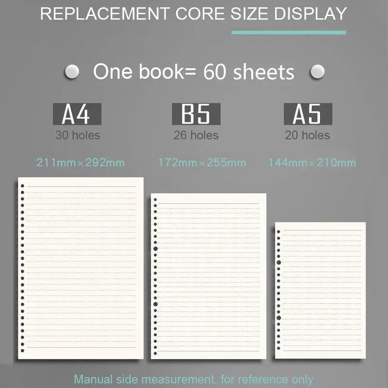 A5 B5 A4 Transparent Lose Blatt Binder Notebook Innen Kern Abdeckung Notizbuch Journal Planer Büro Schreibwaren Schule Liefert