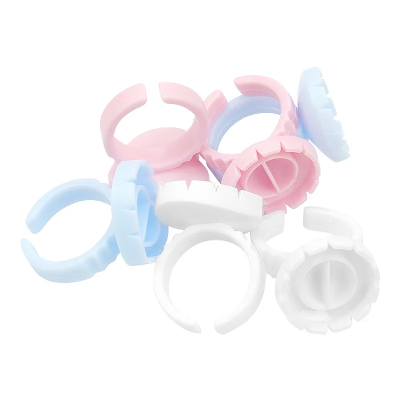 AILEISHI Sỉ 100 Cái/túi Dùng Một Lần Cây Nối Mi Keo Vòng Cốc Hình Xăm Sắc Tố Giá Đỡ Hộp Đựng Mi Dụng Cụ Nhà Cung Cấp