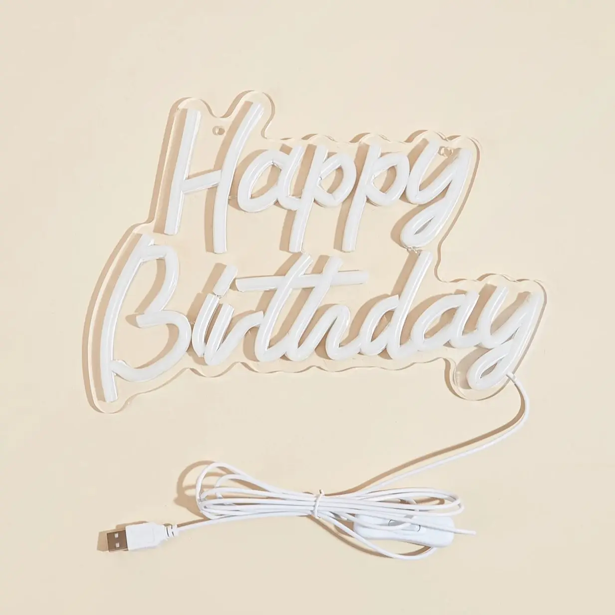 Chi-buy LED 네온 생일 축하 USB 전원 네온 사인 야간 조명 3D 벽 예술 침실 거실 장식 램프 표지판
