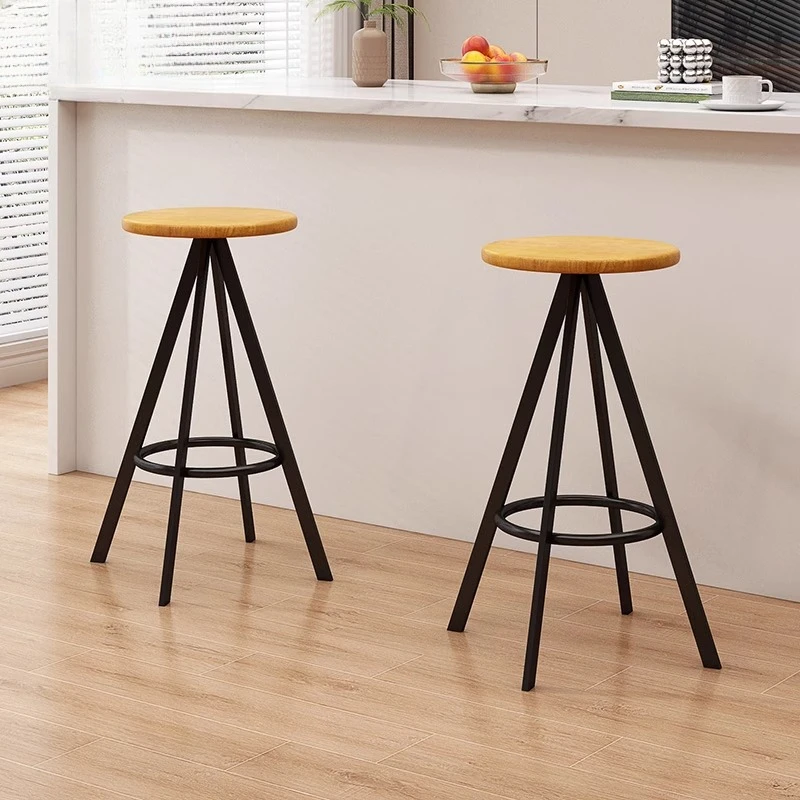 Nordic Modern Bar Stools with Round Seat  Luxury Counter Height Kitchen Island Stools for Home Bar & Restaurant Bar Furniture