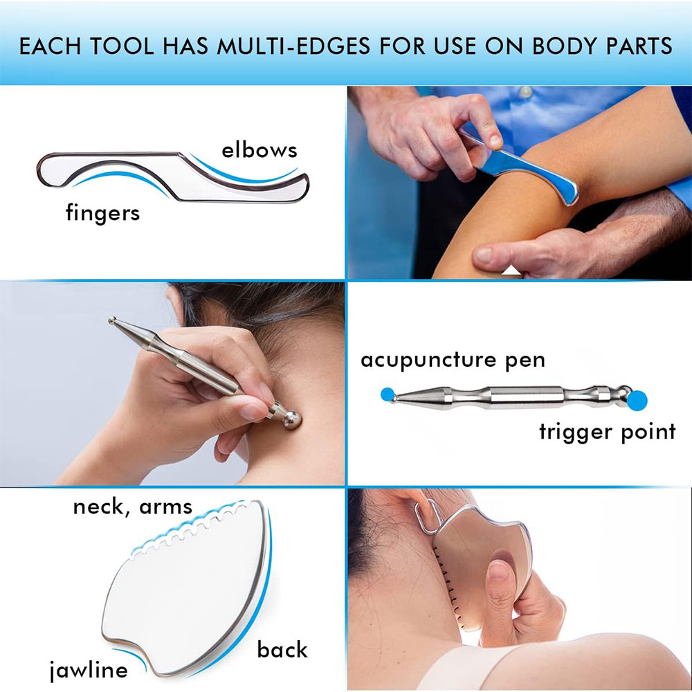 Массажный Набор Для Массажа Гуаша Ша из нержавеющей стали, 1/4/7 шт.