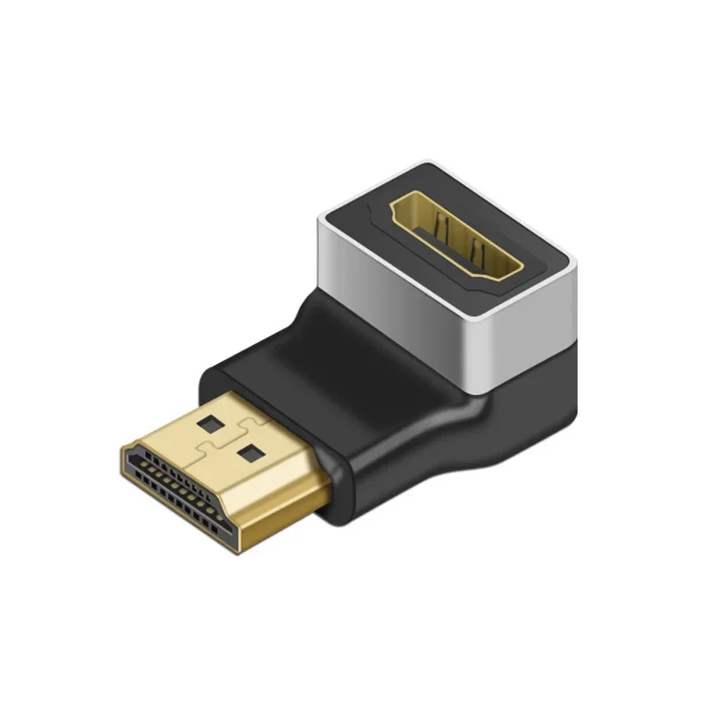 Adaptador compatível com hdmi, ângulo reto de 90 270 graus, conversor macho para macho e fêmea, conector 4k hd para hdtv ps4 lptop tv box hdmi