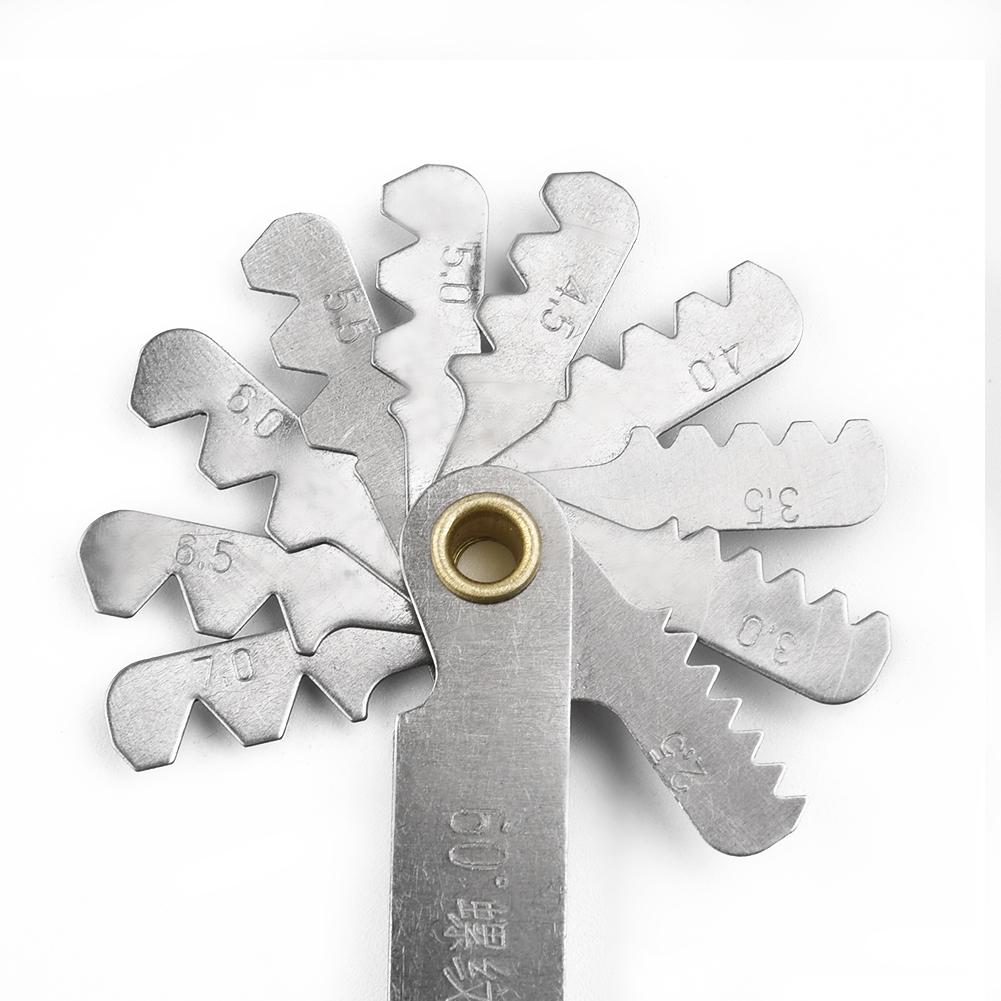 1pc 55/60 graus métrica Polegada rosca plug calibre engrenagem dente parafuso passo medidores centro de medição métrica rosca ferramentas medição