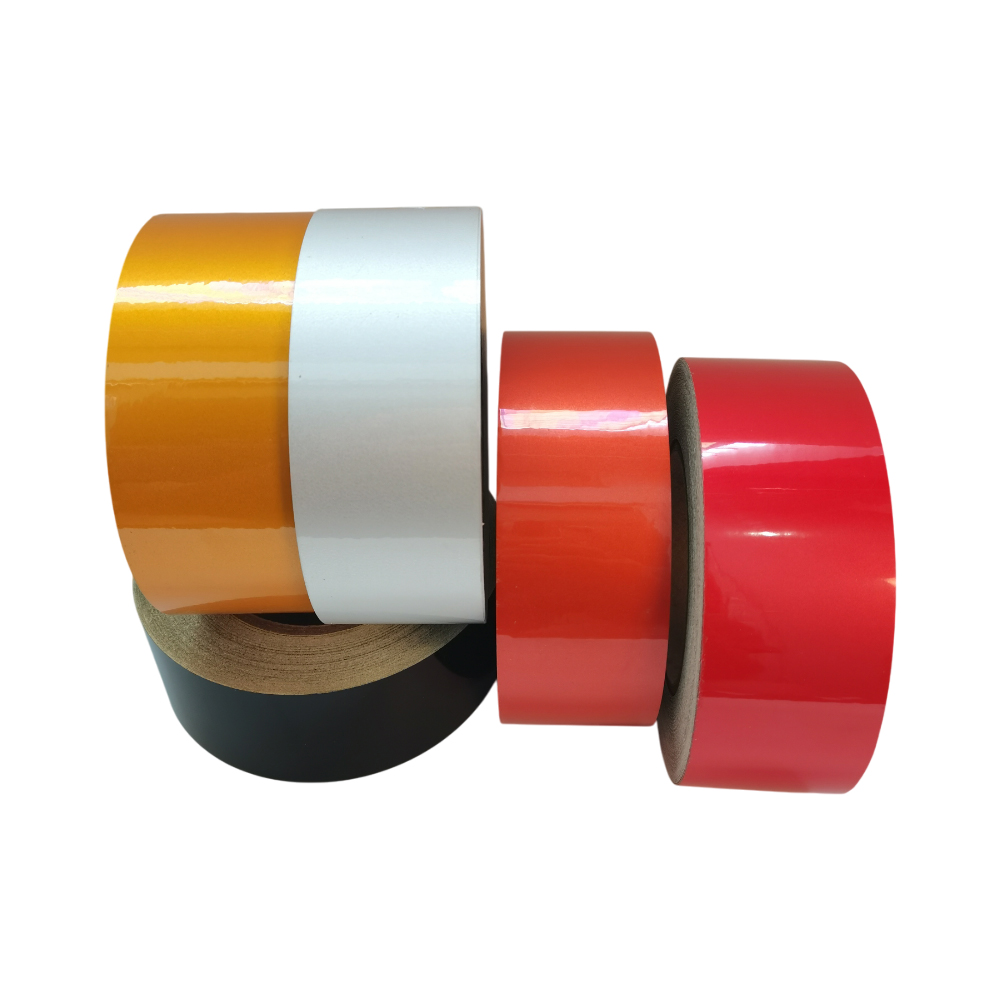 Adesivo adesivo riflettente di grado pubblicitario 5CM * 5M Nastro riflettente impermeabile bianco rosso giallo arancione per la marcatura di sicurezza dell'auto