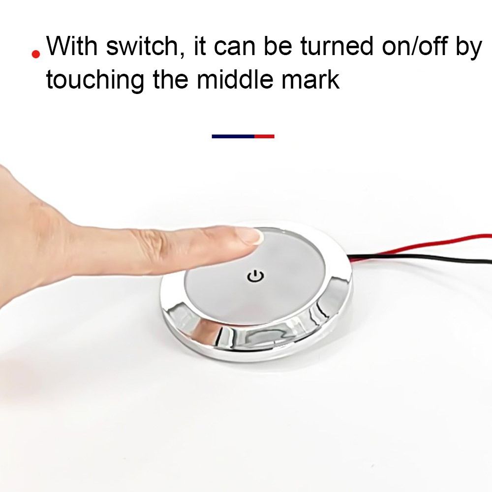 キャラバン,ボート,キャンピングカー用の超薄型LEDドーム型ランプ,カーアクセサリー,12V/24V