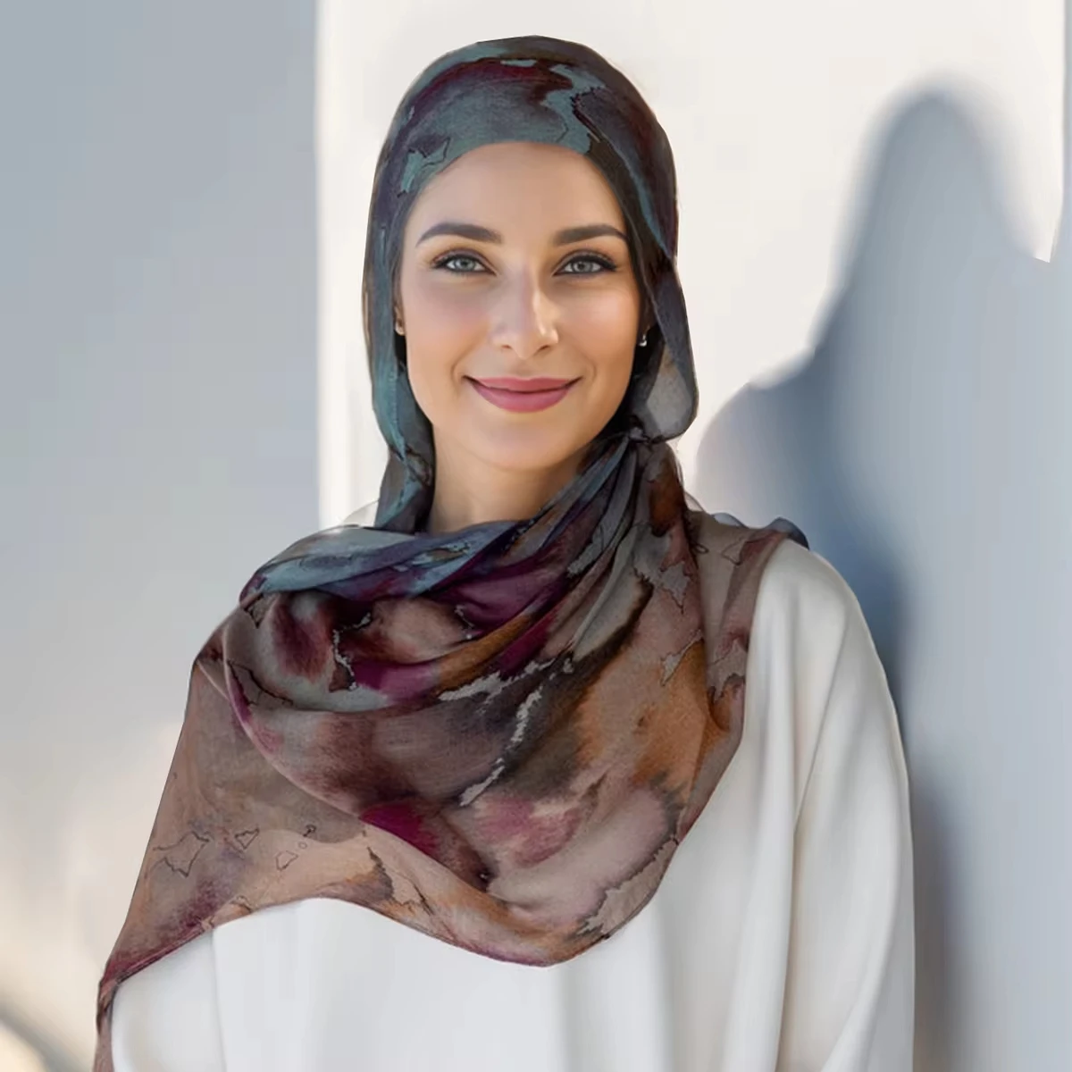 Nova aquarela floral cetim modal hijab cachecol respirável macio longo moda cachecóis lenço paisley impressão muçulmano hijabs xale