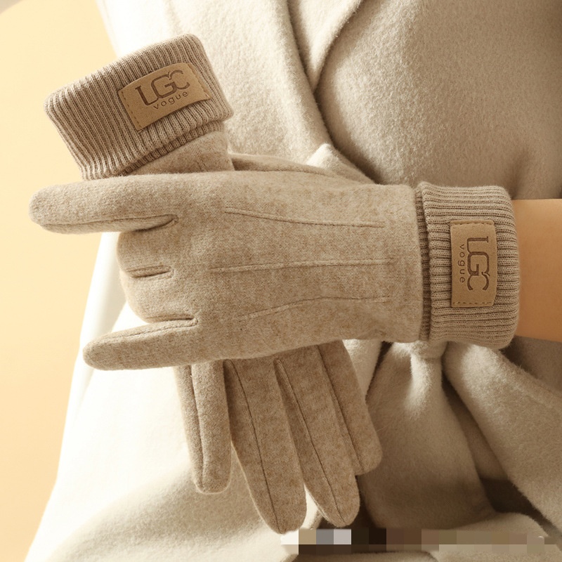 Guantes de Cachemira de invierno para mujer, guantes cálidos con pantalla táctil, protección contra el frío, manoplas con dedos completos, guantes de lana gruesos para ciclismo al aire libre