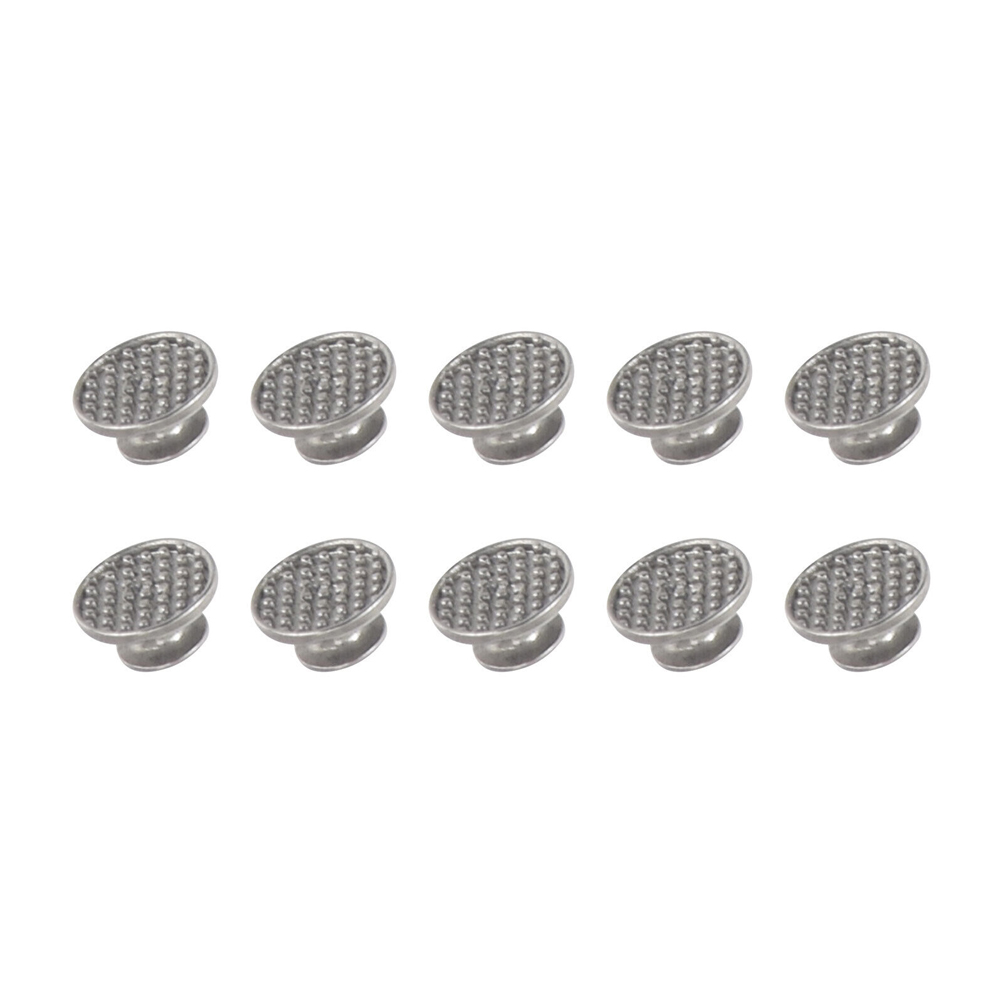 PIORPOY 10 Pcs Dental Orthodontic Lingual Buttons Bondable Type Metal Material Round Base with Mesh Dentisry Accessories