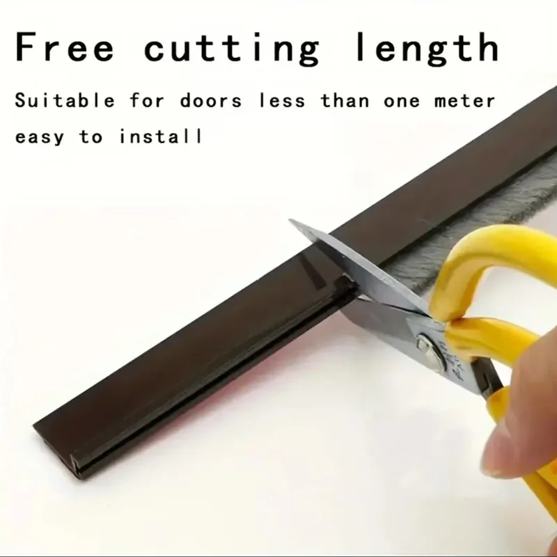 1pc 100CM Brush Seal Strip Door Bottom Seal Strip Insectproof Soundproof Door Bottom Seal Strip Door Stop Self-adhesive Strip