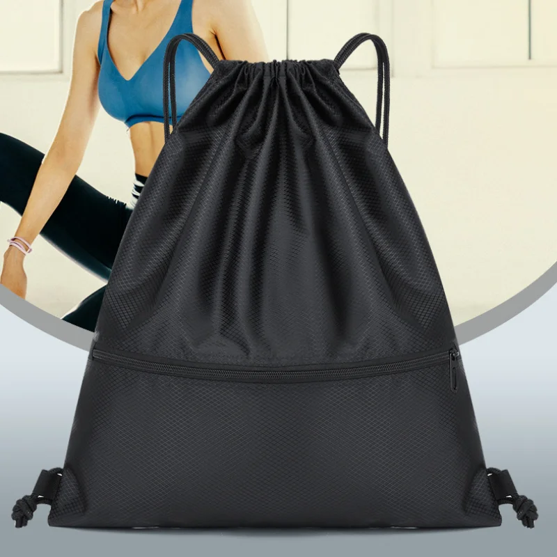 Zaino leggero con coulisse per uomo e donna Zaino sportivo per fitness Zaino per il tempo libero all'aperto Borsa con cerniera