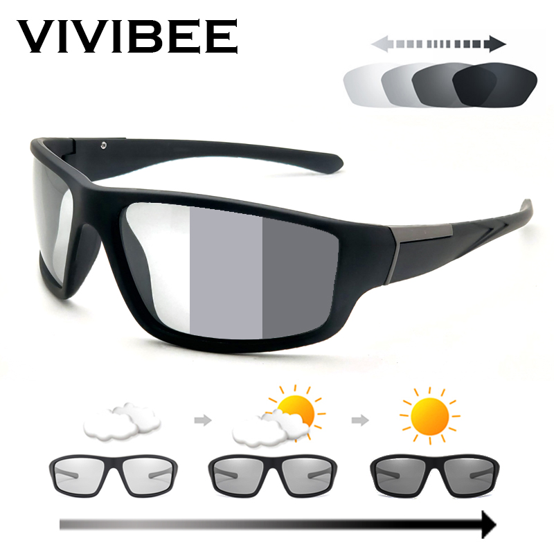 VIVIBEE Nam Photochromic Màu Đen Thể Thao Nữ Màu Sắc Thay Đổi Phân Cực Polarized 2022 Sự Đổi Màu Kính Chống Nắng