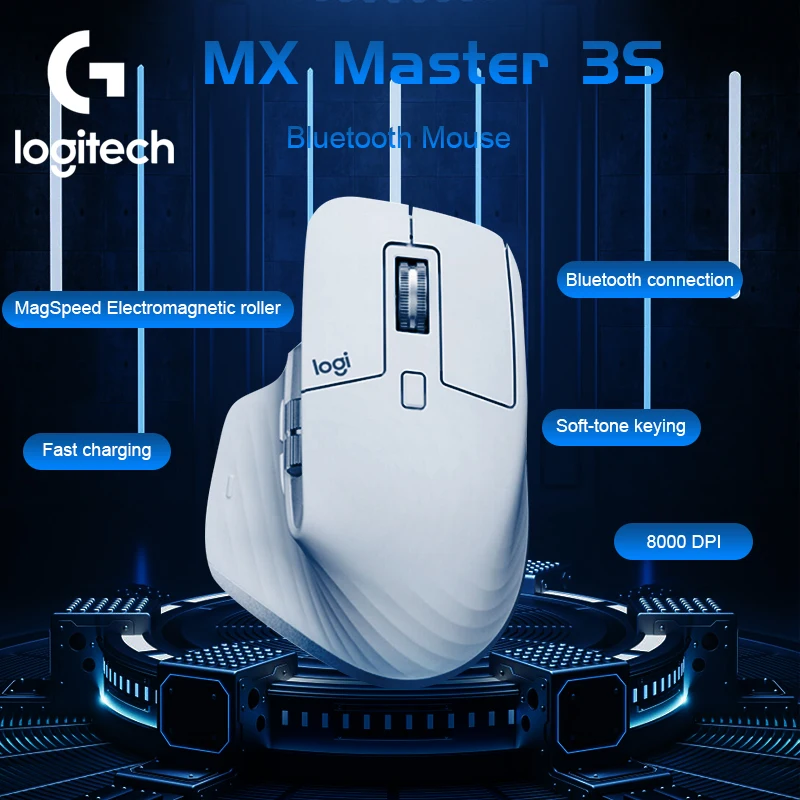 ロジクール MX マスター 3S ワイヤレス Bluetooth マウス ビジネス オフィス ソフトトーン マウス 人間工学に基づいたビジネス オフィス マウス