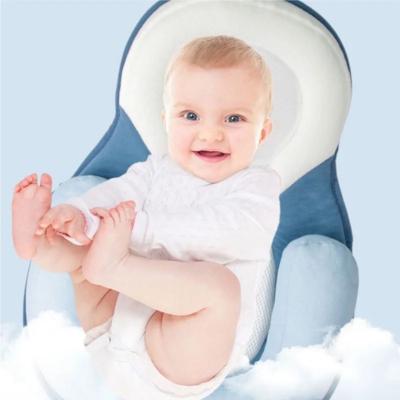 Travesseiro para bebês, protetor de cabeça para recém-nascidos, segurança para dormir, modelador respirável, anti-rolo, travesseiro infantil anti-derramamento, almofada de leite